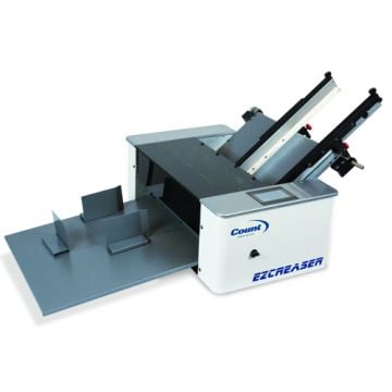 Count EZCreaser Digital Creasing Machine, showcasing its compact design with paper guides and feeding mechanisms.