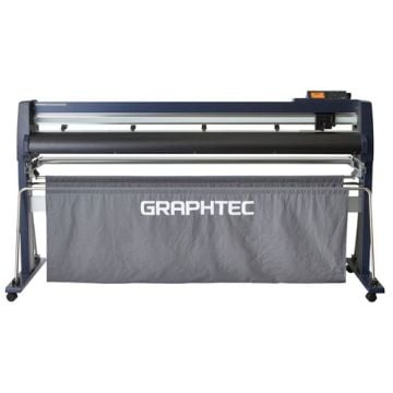 Graphtec FC9000-160 64" Roll-Fed Vinyl Cutter and Plotter with Stand and Basket for precision cutting and plotting applications.