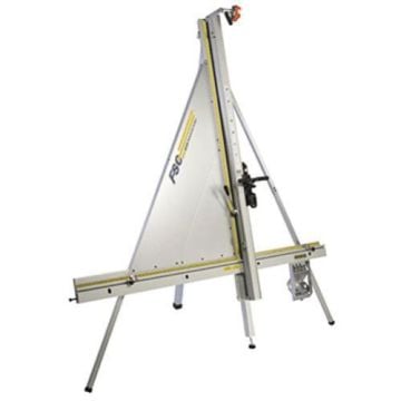 Fletcher-Terry FSC 65 Substrate Cutter with a vertical, triangular frame designed for precision cutting of various materials.