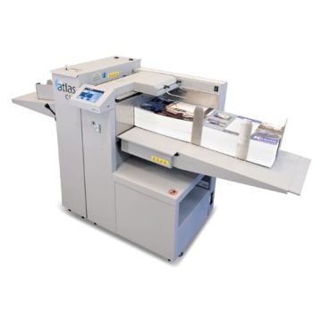 Formax Atlas C150 High-Speed Automatic Creasing and Perforating Machine, showcasing its compact design and functionality for precise document finishing.