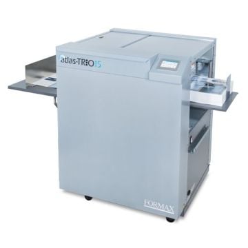 Formax Atlas-TRIO15 Multi-Function Slitter-Cutter-Creaser machine for precise cutting, slitting, and creasing in high-quality print finishing tasks.