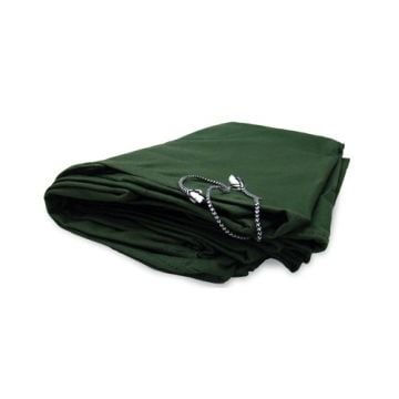 Folded green Formax Reusable Heavy-Duty Double-Bin Nylon Bag for FD 8906CC with a sturdy black drawstring closure.