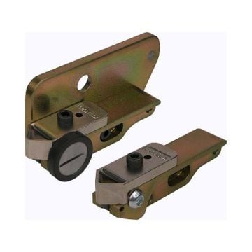 The Keencut SteelTrak 2mm V-Groove Cutting Tool Attachment features a durable metal construction with an adjustable cutting depth, designed for precise V-groove cuts on materials like PVC, foam board, and aluminum composite panels.