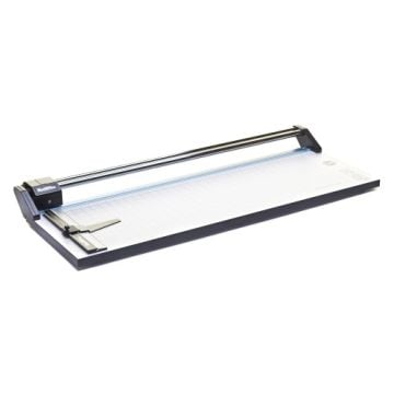 The RotaTrim 30" Professional Rotary Cutter, featuring a sleek, grid-lined cutting board and a precision rotary blade for accurate trimming.