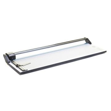 RotaTrim 36" Professional Rotary Cutter with a precision cutting blade and grid-lined base for accurate trimming of large documents.