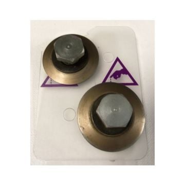 Keencut Replacement Cutting Wheels for Excalibur Cutters, featuring two circular cutting wheels with hexagonal bolts on a white background.