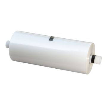 A Fujipla Release Liner for One-Sided Lamination, featuring a cylindrical white roll with connectors on both ends.