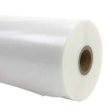 A roll of GBC 3.0 Mil Matte NAP II 25" x 250' 1" C thermal laminating film with a smooth matte finish.