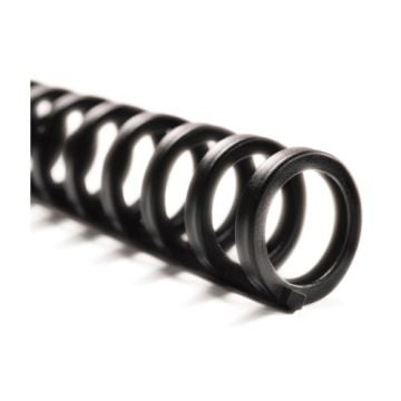 Close-up image of GBC Black ProClick Spines, showcasing their durable, flexible coil design for binding documents.