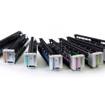 A row of GBC Magnapunch 2.0 Die Sets in various sizes and colors arranged on a white background.