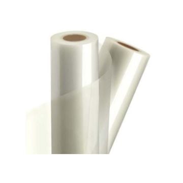 Two rolls of GBC Octiva Gloss 1.5mil 55" x 500' .5/1.2 Gloss (3" Core) film displayed on a white background.