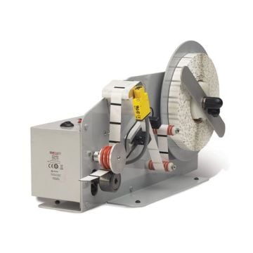 A Glue Dots EconoDot Semi-Automatic Adhesive Applicator/Dispenser, used for efficiently applying adhesive dots from a large roll.