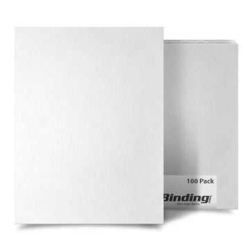 100-pack of White Grain Binding Covers with a textured finish, ideal for professional document presentations.