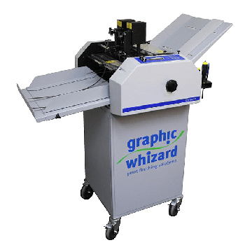 A Graphic Wizard GW 8000P-DS Number/Perf/Score System print finishing machine designed for numbering, perforating, and scoring in commercial print settings.