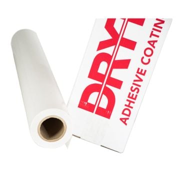 A roll of MediaShield Heatset Satinex UV 3mil Overlaminate adhesive coating.