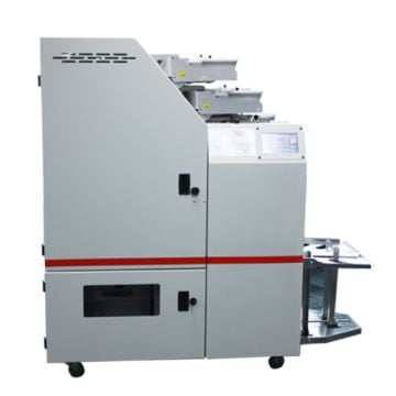 Side view of a Rhin-O-Tuff Tornado Autopunch EX Modular Interchangeable Die Binding Punch machine.