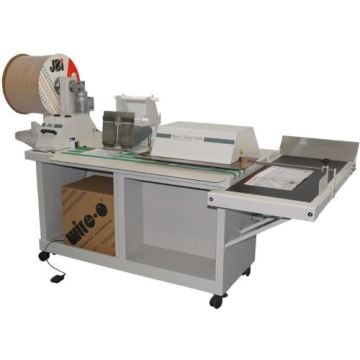Side view of a James Burn Wire-O Bind WOB5000 Semi-Automatic Binding Machine designed for professional wire binding tasks.