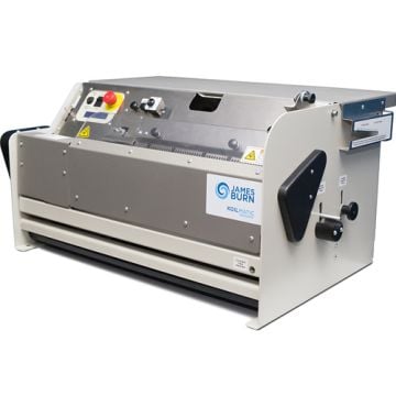 James Burn Koilmatic Table-Top Electric Automatic Coil Inserter and Crimper, showcasing its control panel and crimping mechanism.