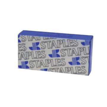 A block of Lassco Wizer Premium Staples with a blue and white design, featuring the brand logo and name.