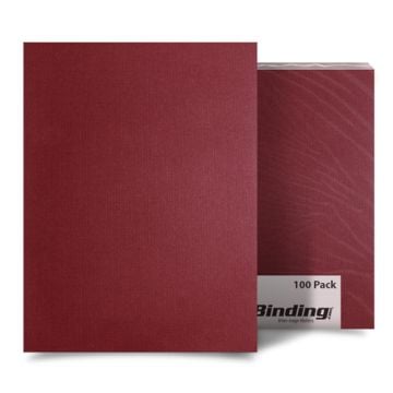 Stack of 100 Maroon Linen Binding Covers with a textured finish for professional document presentations.