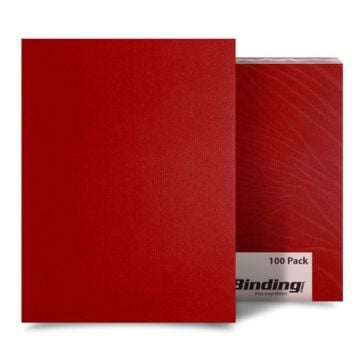 Red Linen Binding Covers in a 100 pack, featuring a smooth textured finish for professional document presentation.