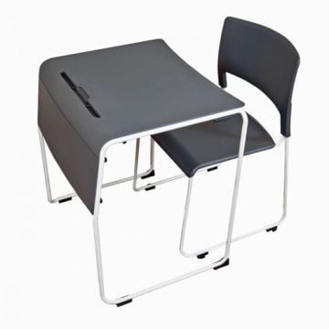 The Luxor Lightweight Stackable Student Desk and Chair offers a space-saving design that’s easy to stack and store, perfect for flexible classroom arrangements.