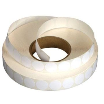 Roll of translucent Martin Yale 1" Roll Tabs for EX5100 Tabber, designed for efficient and secure sealing in high-volume mailing applications.