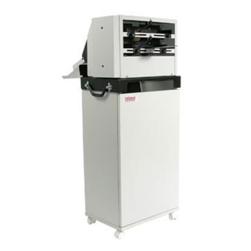Martin Yale 10-up Business Card Slitter, a compact, white industrial machine designed for precise cutting and slitting of business cards.