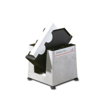Martin Yale 400 Tabletop Jogger with a compact design, shown angled to display its paper-aligning slots for efficient document preparation.