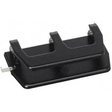 Black Master MP3 Hole Punch by Martin Yale, featuring a sturdy two-hole punching mechanism with a sleek, durable design.