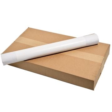 MasterVision Super Value White Easel Pad Roll (50 sheets/pad) displayed with a cardboard packaging box.