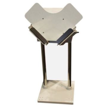 MBM AJ 700 Air-Feed Floor Model Jogger with dual metal columns and an angled platform for efficient paper alignment.