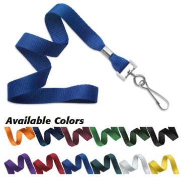 Microweave Lanyard with NPS Swivel Hook in blue, displayed with additional color options including orange, red, purple, green, black, white, and yellow arranged below.