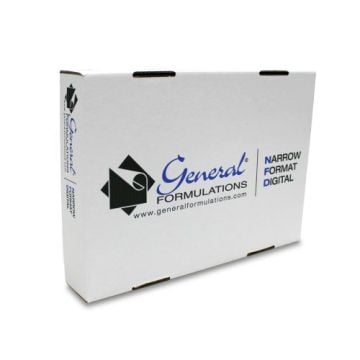 Packaging box of 3.75 mil Clear Embossed Polypropylene Floor/Counter Laminate, Permanent Adhesive, 53# liner from General Formulations.