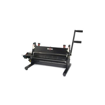 The Rhin-O-Tuff Onyx HD8370 14" Semi-Automatic Wire Inserter and Closer, featuring a robust black design with dual handles for efficient wire binding operations.