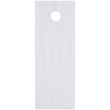 A Doorknob Poly Bag is displayed, featuring a clear plastic material, a circular hole at the top for easy hanging on doorknobs, and a smooth, flat surface for packaging small items or promotional materials.
