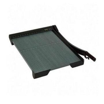 Premier Heavy Duty 24" Wood Paper Trimmer with a sturdy cutting arm and grid-lined base for precise paper trimming.
