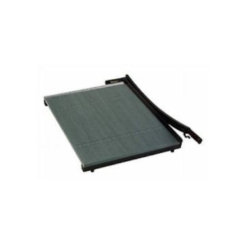 A Premier Heavy Duty 30" Wood Paper Trimmer with a black cutting arm and a grid-patterned cutting base.