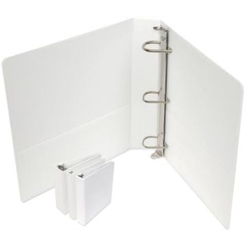Premium White D-Ring Clear Overlay View Binders Image 1
