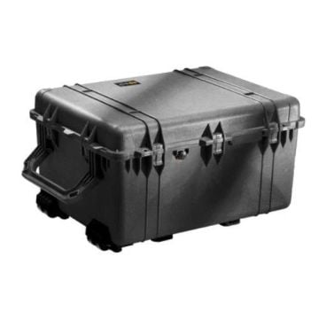 A durable black protective case designed for securely transporting the Proton PDS-100 Automatic Hard Drive Crusher.