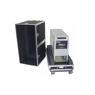 A Proton Portable Degaussing Cart with a protective rolling case, designed for secure and efficient data destruction on hard drives.
