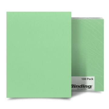 A 100-pack of Quiet Kiwi Card Stock Covers in light green, ideal for binding and presentation purposes.