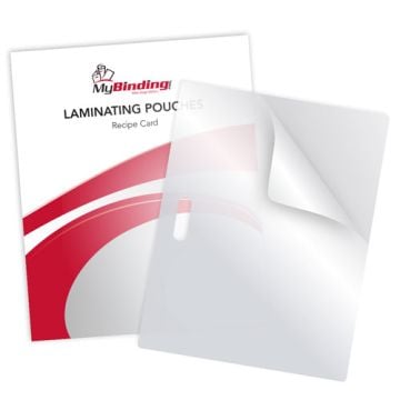Recipe Card Size Laminating Pouches with Long Side Slot, featuring a clear protective design perfect for preserving and enhancing small documents.