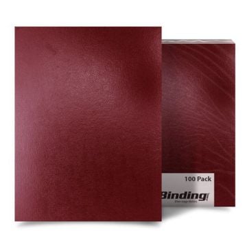 Maroon Sedona 17pt Premium 9" x 11" Leatherette Cover shown with a sleek, textured finish and high-quality construction, packaged in a 100 pack.