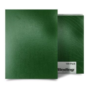 Green Sedona 17pt Premium Leatherette Covers in a 100-pack, featuring a rich textured surface and sturdy design for professional binding.