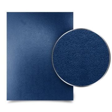Close-up view of Navy Blue Sedona 17pt Premium A4 Size Leatherette Covers showing the textured surface and rich navy blue color.