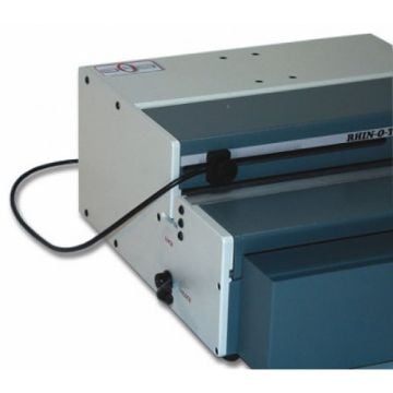 A close-up image of a Rhin-O-Tuff Versa Switch for HD7725/HD7700 Vertical binding machine, showing its control switches and cable connection.