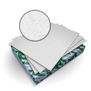 A stack of Royal Fiber Gray 80lb Smooth Covers paper sheets with a close-up view highlighting the smooth, textured surface.