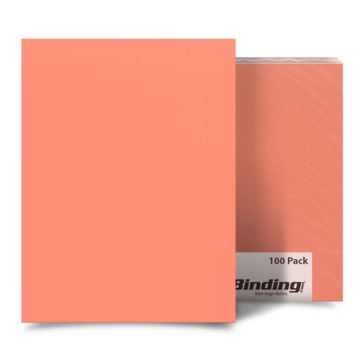 A pack of Sassy Salmon Card Stock Covers featuring a vibrant coral hue, perfect for binding and presentation projects.