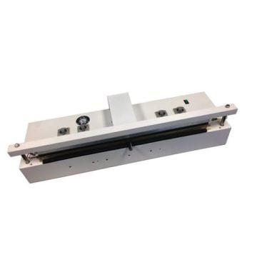SealerSales AVN-50 50" Retractable Nozzle Vacuum Sealer w/ Gas Flush, featuring a sleek white rectangular design with control dials, gauges, and a sturdy nozzle for precise vacuum sealing tasks.